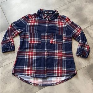 Polly & Esther Flannel Large blue red white